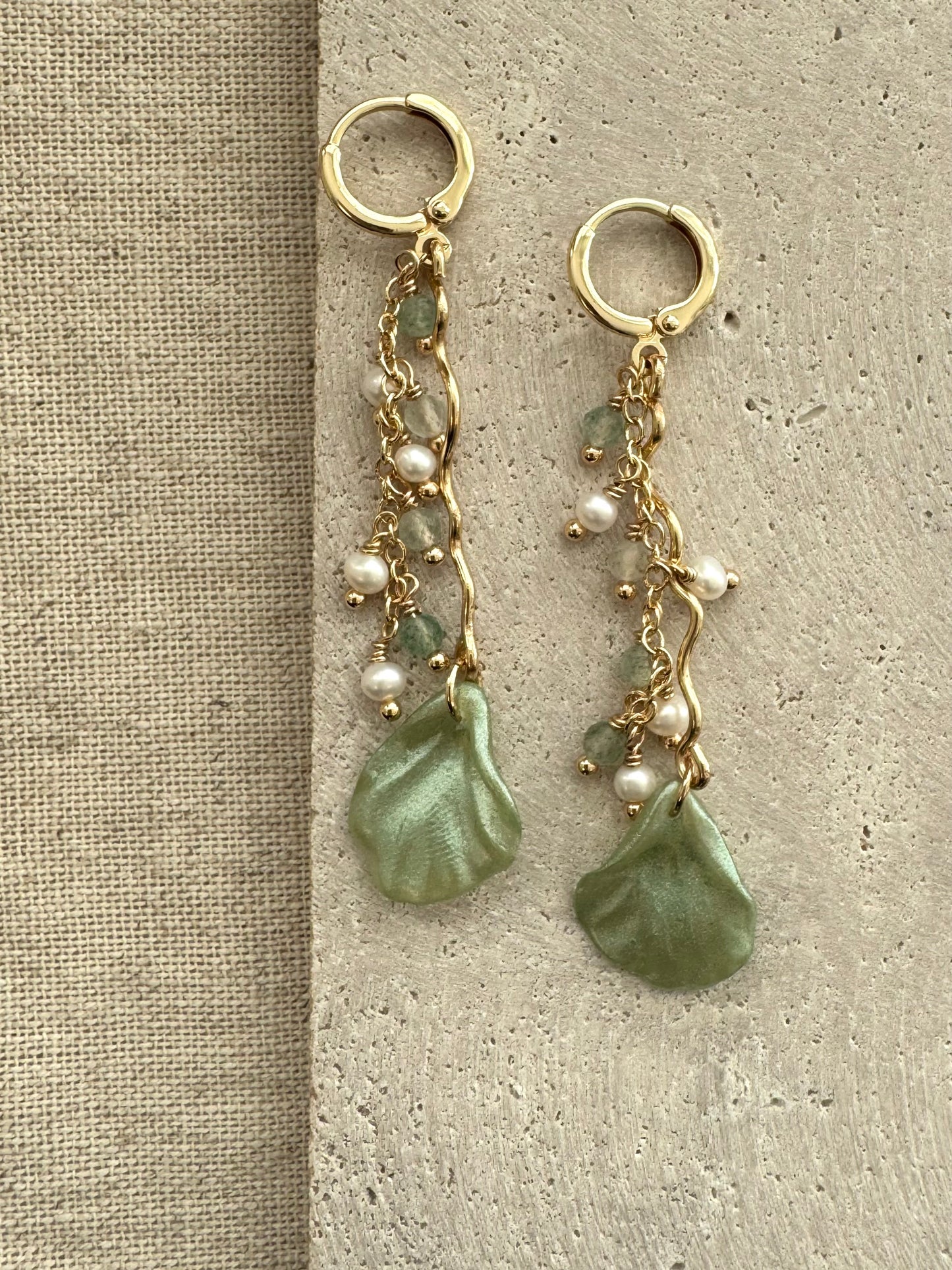 Perlur og skeljar - blágrænar