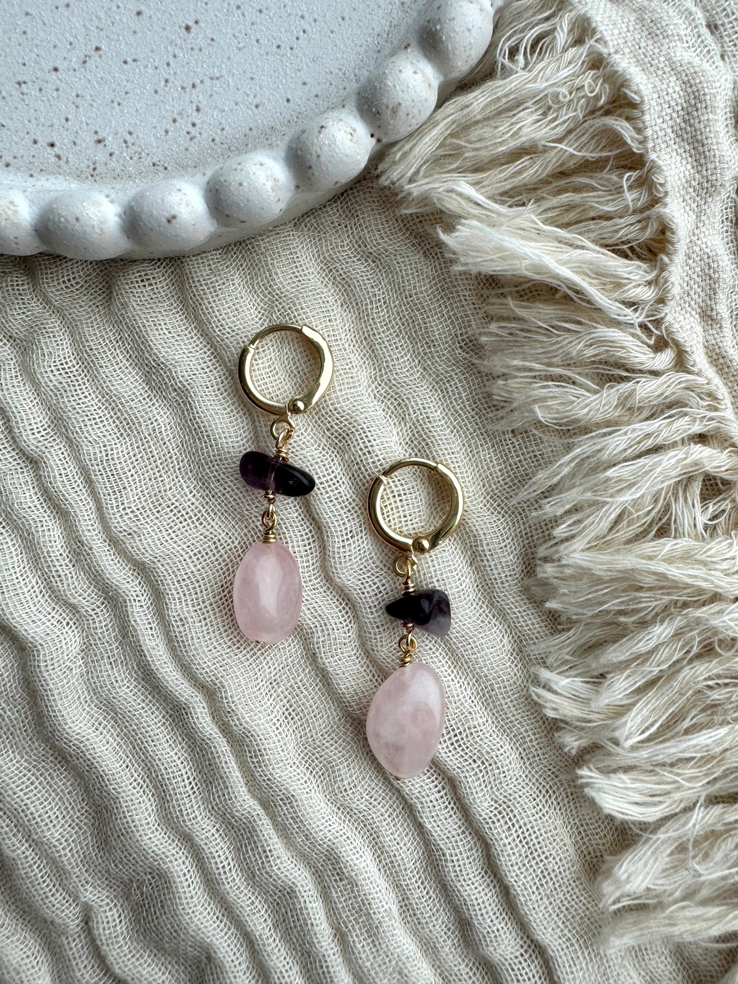Rose quartz lokkar