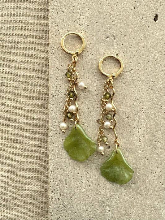 Perlur og skeljar - grænar