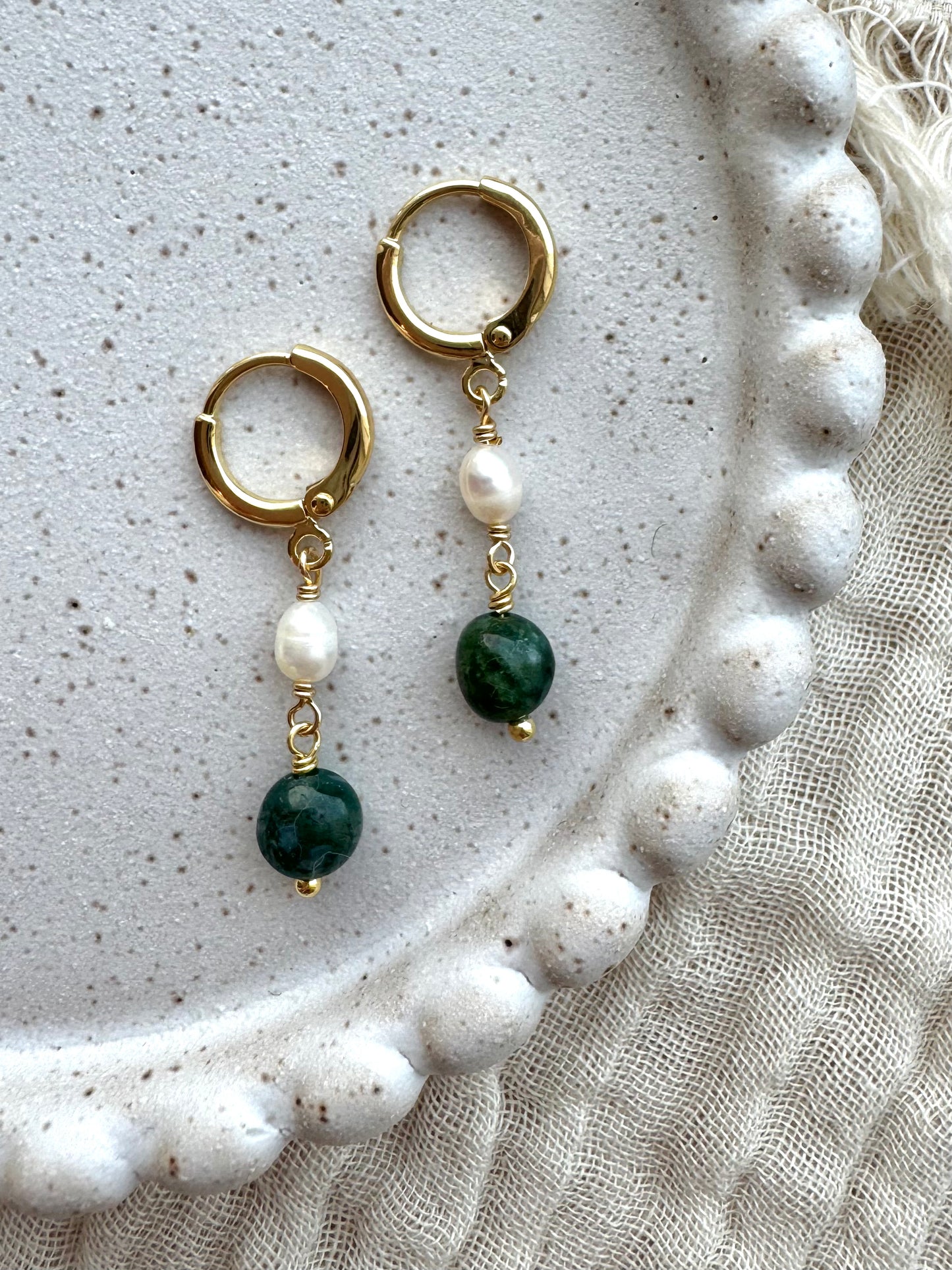 Moss agate lokkar